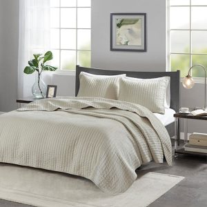 Madison Park Keaton Quilt Set Cream
