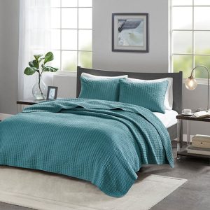 Madison Park Keaton Quilt Set Teal