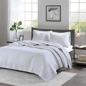 Madison Park Keaton Quilt Set White