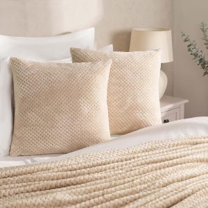 Waffle Fleece Cushion Covers - Mink