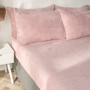 Teddy Fleece Fitted Sheet - Blush Pink