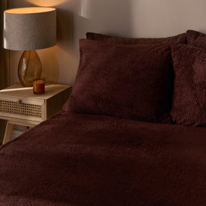 Teddy Fleece Fitted Sheet - Chocolate