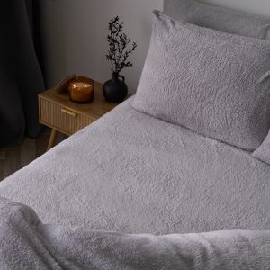 Teddy Fleece Fitted Sheet - Silver Grey