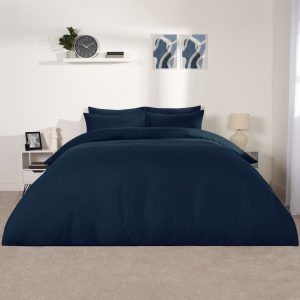 Plain Duvet Cover Set - Navy