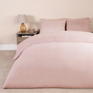 Teddy Fleece Duvet Cover Set - Blush