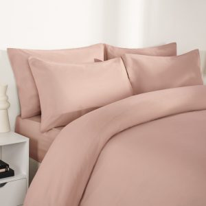 2 Pack Plain Dyed Housewife Pillowcases - Blush