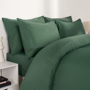 2 Pack Plain Dyed Housewife Pillowcases - Forest Green