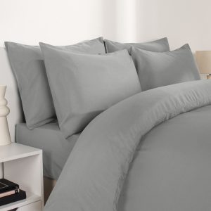 2 Pack Plain Dyed Housewife Pillowcases - Grey