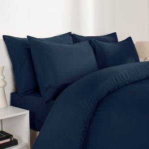 2 Pack Plain Dyed Housewife Pillowcases - Navy