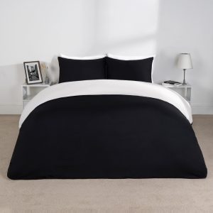 Reversible Duvet Cover Set - White/Black