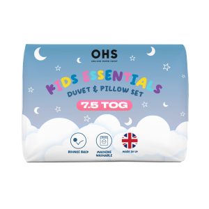 Kids Bed Set 7.5 Tog Duvet & Pillow, Off White - Single