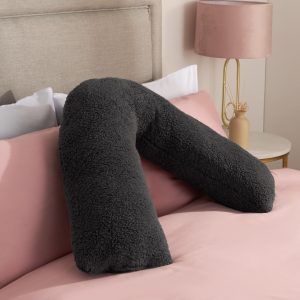 Teddy V Shape Pillow - Charcoal