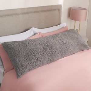 Teddy Bolster Pillow - Grey