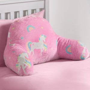 Kids Unicorn Fleece Cuddle Cushion - Pink