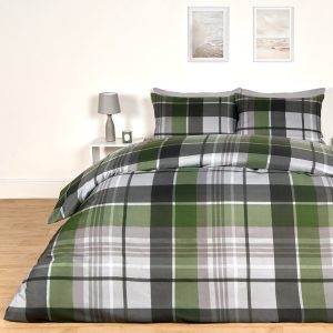 Hamilton Check Duvet Cover Set - Charcoal/Green