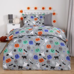 Halloween Duvet Cover Set - Grey