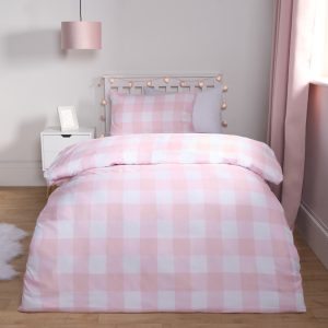 Gingham Duvet Set - Pink