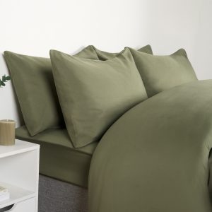 2 Pack Plain Dyed Housewife Pillowcases - Woodland Green