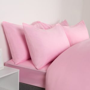 2 Pack Plain Dyed Housewife Pillowcases - Pink