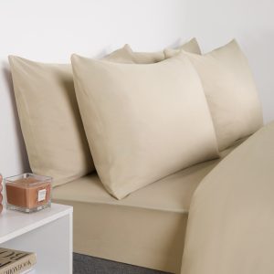 2 Pack Plain Dyed Housewife Pillowcases - Natural