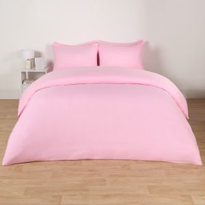 Plain Duvet Cover Set - Pink