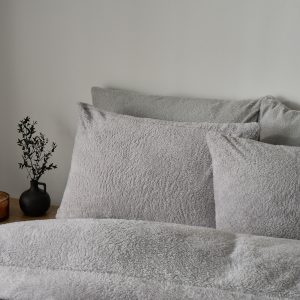 Teddy Fleece Pillowcases - Grey