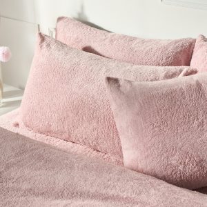 Teddy Fleece Pillowcases - Pink