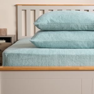 Teddy Fleece Pillowcases - Duck Egg
