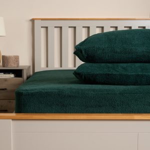 Teddy Fleece Pillowcases - Forest Green