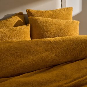 Teddy Fleece Pillowcases - Ochre