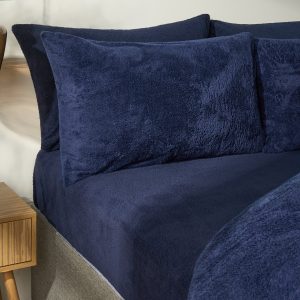 Teddy Fleece Fitted Sheet - Navy