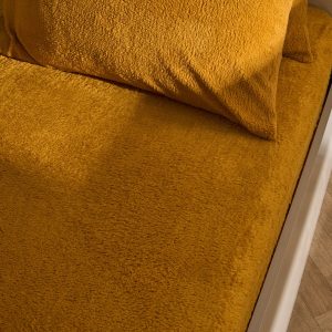 Teddy Fleece Fitted Sheet - Ochre