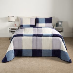 Teddy Gingham Coverless 10.5 Duvet & Pillowcases - Navy