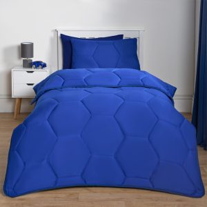 Coverless Honeycomb Quilted 7.5 Tog Duvet Set - Blue