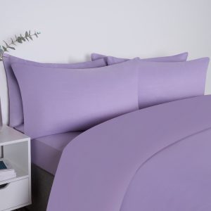 2 Pack Plain Dyed Housewife Pillowcases - Lilac