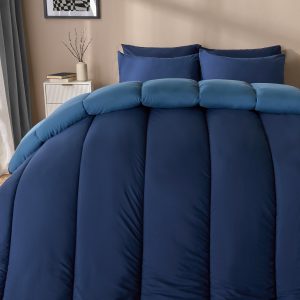 Coverless 10.5 Tog Reversible Duvet & Pillowcase - Navy/Blue