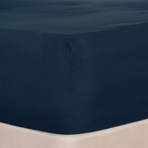 Plain Dyed Deep Fitted Sheet - Navy