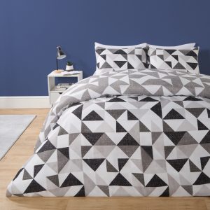 Abstract Shapes Reversible Duvet Cover Set - Monochrome