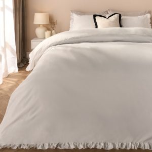 Frill Edge Duvet Cover Set - White