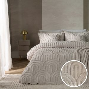 Tufted Arches Duvet Cover Set - Stone