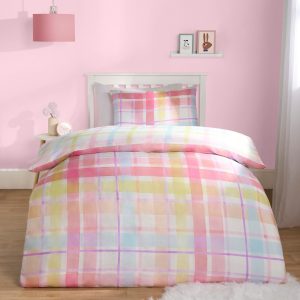 Bright Pastels Gingham Reversible Duvet Set - Multi