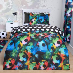 Reversible Football Duvet Set - Neon