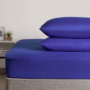 2 Pack Plain Dyed Housewife Pillowcases - Bright Blue