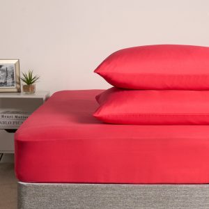 2 Pack Plain Dyed Housewife Pillowcases - Red