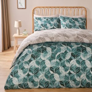 Watercolour Tile Reversible Duvet Cover Set - Teal