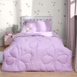 Coverless Butterfly Quilted 7.5 Tog Duvet Set - Lilac