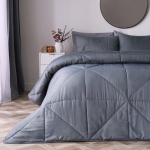 Coverless Geo Quilted 7.5 Tog Duvet Set - Grey