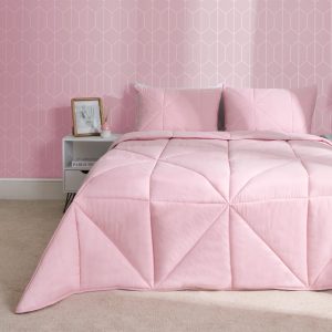 Coverless Geo Quilted 7.5 Tog Duvet Set - Blush
