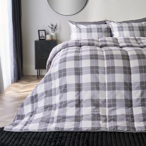 Gingham Coverless 10.5 Tog Duvet & Pillowcases - Grey