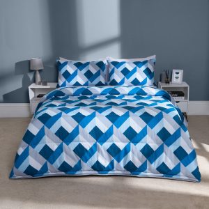 Abstract Coverless 10.5 Tog Duvet & Pillowcases - Navy